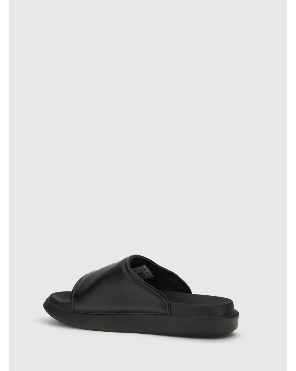 Y-3 Black Leather Sliders for men