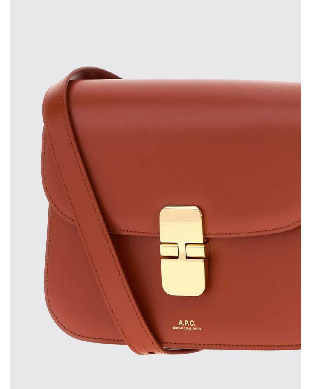 A.P.C. Brown Grace Small Leather Bag