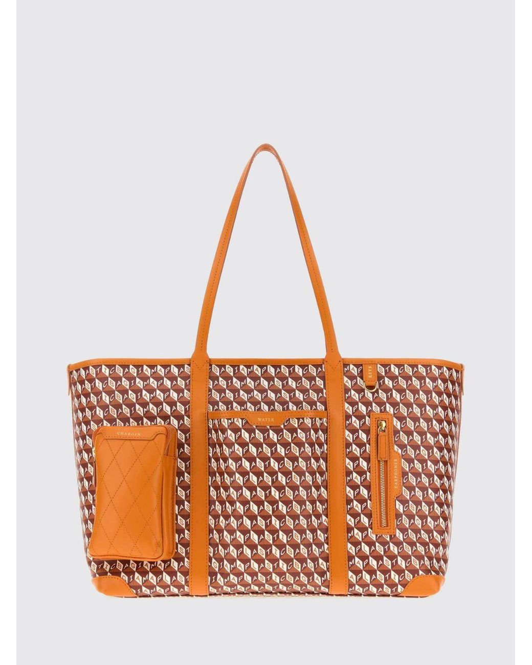 Anya Hindmarch Orange I Am A Plastic Bag Coated Cotton Tote Bag With Printed Logo
