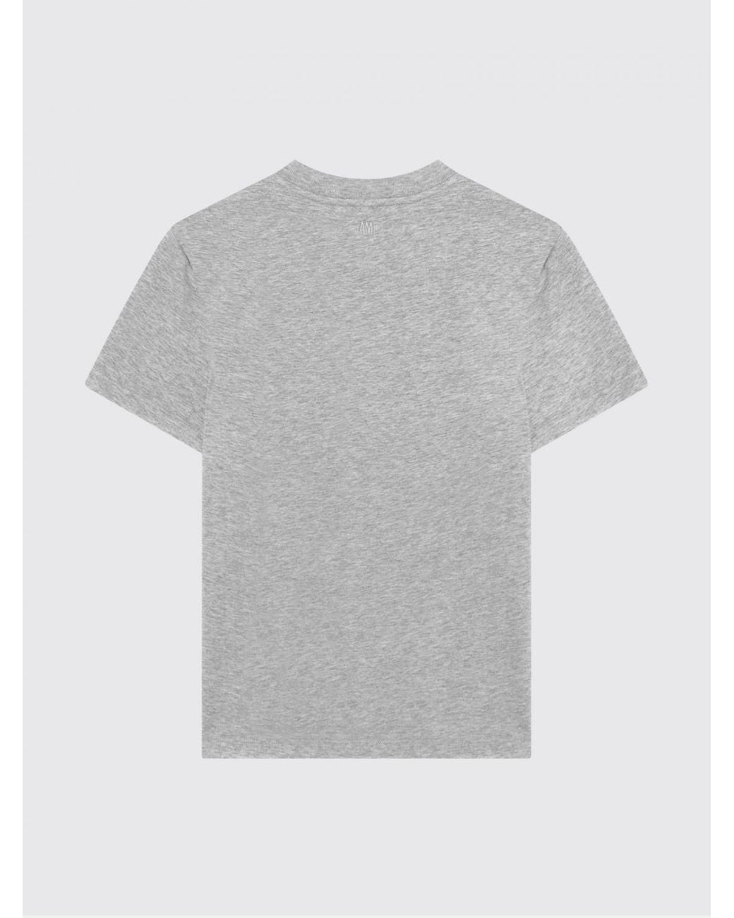 AMI White Crewneck Cotton T-Shirt With Embroidered Ami De Coeur Logo And Dropped Shoulders for men