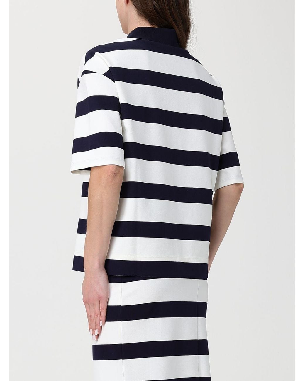 Max Mara Blue Striped Cotton Polo Shirt