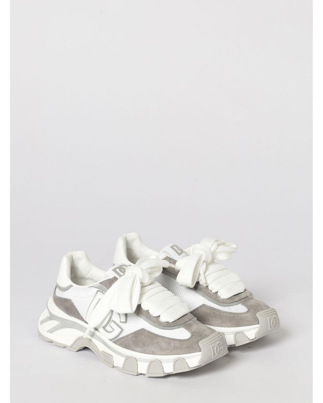 Dolce & Gabbana White Dolce &Amp Gabbana Dg Country Road Suede And Mesh Sneakers