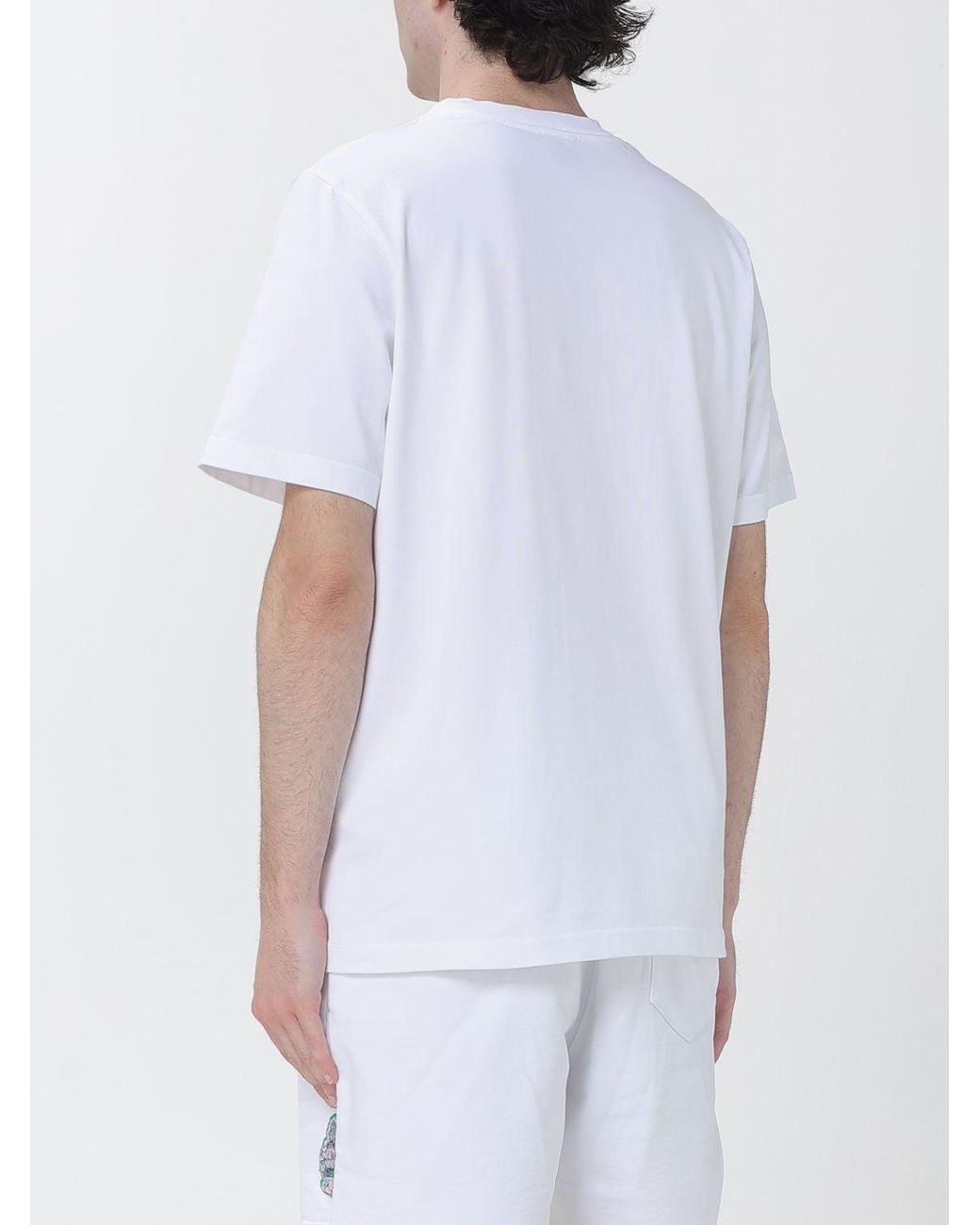 Casablanca White Organic Cotton Crew Neck T-Shirt With Logo Print for men