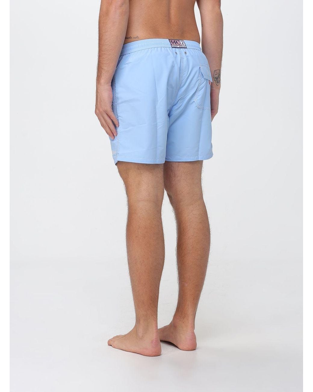 Mc2 Saint Barth Blue Checked Swimsuit for men