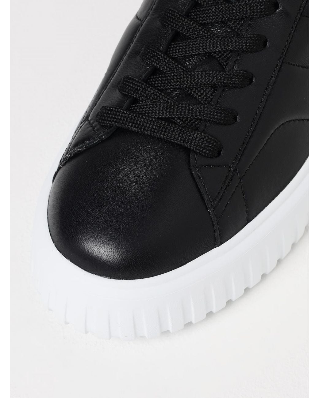 Hogan Black H-Stripe Leather Sneakers for men