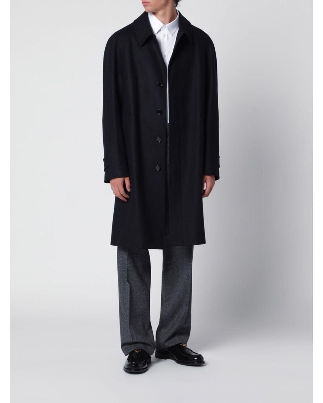 Lardini Black Single-Breasted Coat for men
