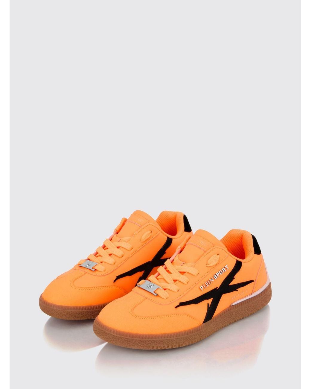 Philipp Plein Orange Raptor-X Leather Sneakers for men