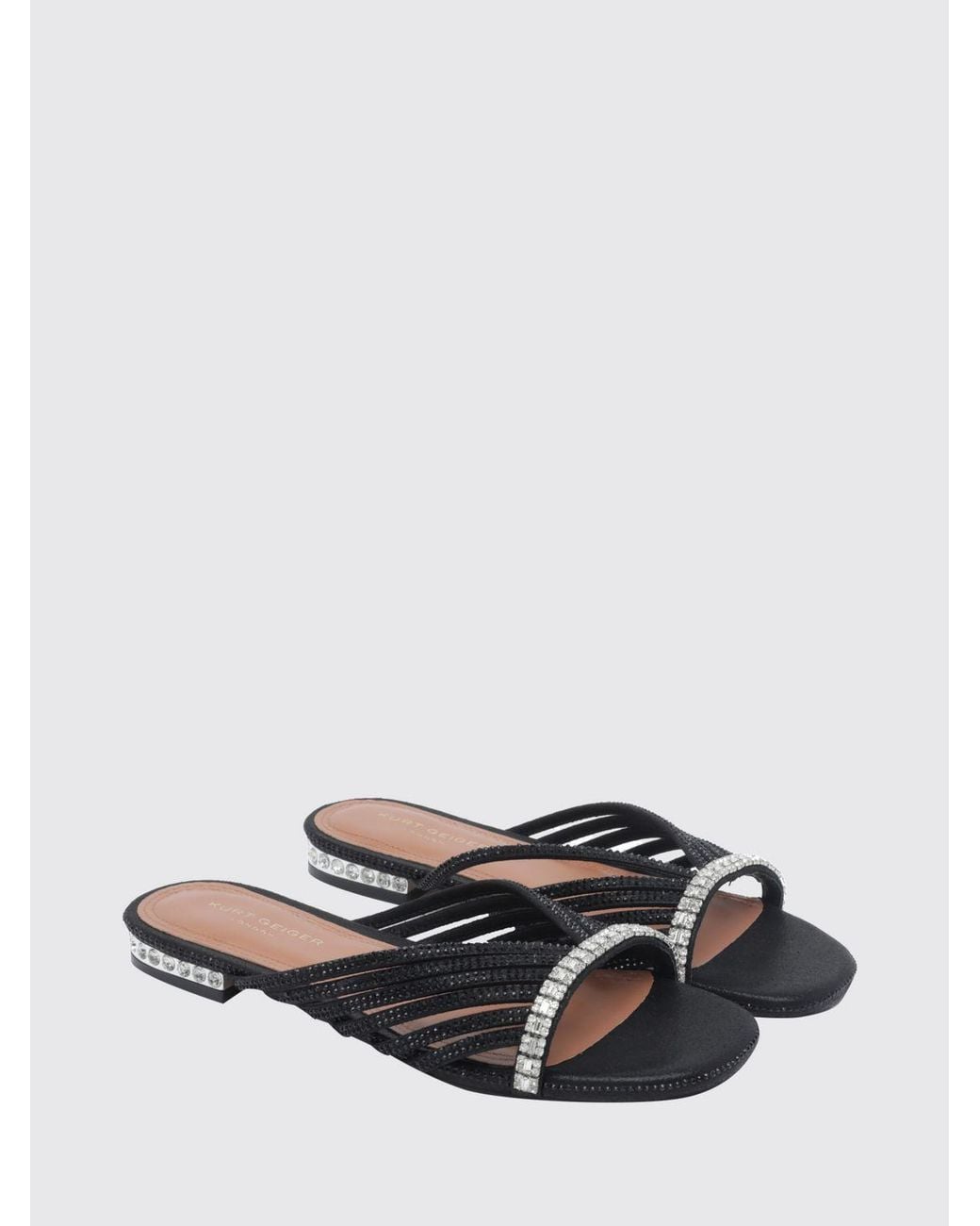 Kurt Geiger White Embellished Low-Heeled Mules