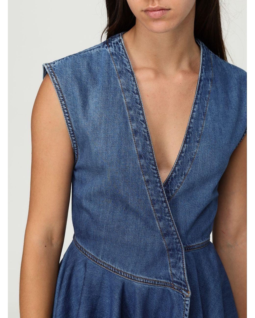 Alaïa Blue Wrap Denim Dress