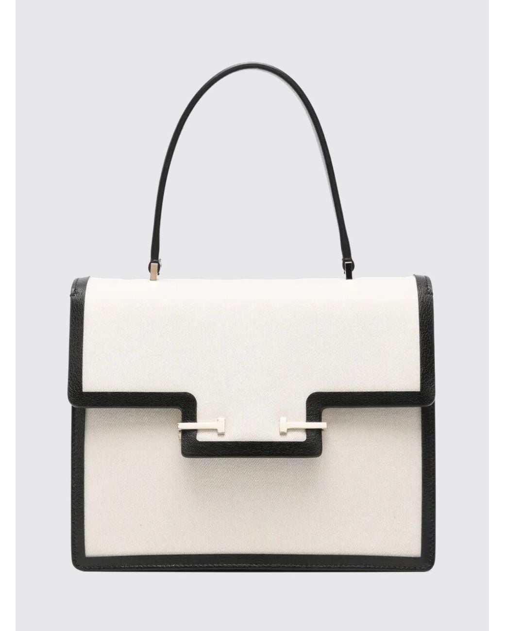 Tom Ford Natural Aube Bicolor Leather And Canvas Handbag