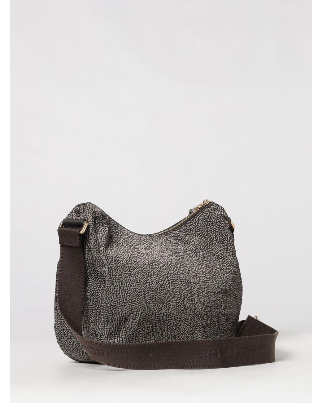 Borbonese Gray Luna Polka Dot Recycled Nylon Crossbody Bag