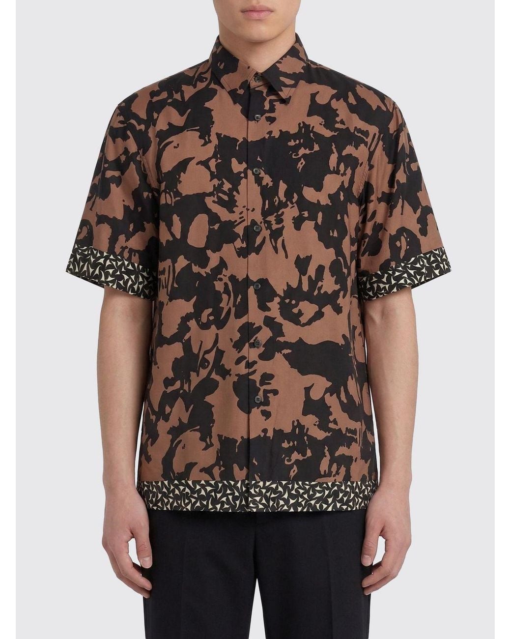 Dries Van Noten Black Printed Viscose Casual Shirt for men