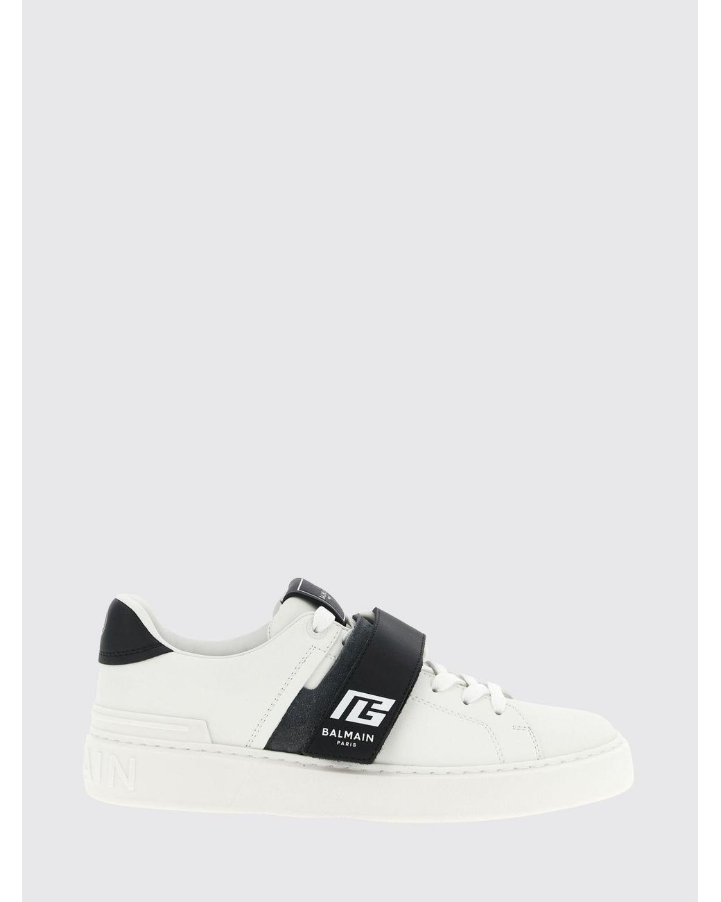 Balmain White 'B-Court' Sneakers for men