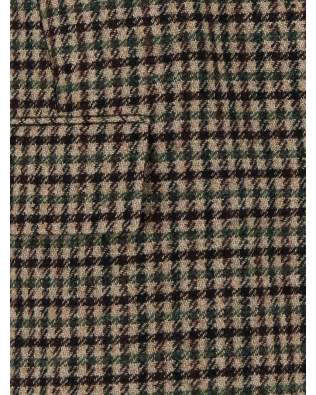 Brunello Cucinelli Brown Single-Breasted Houndstooth Wool And Alpaca Blazer