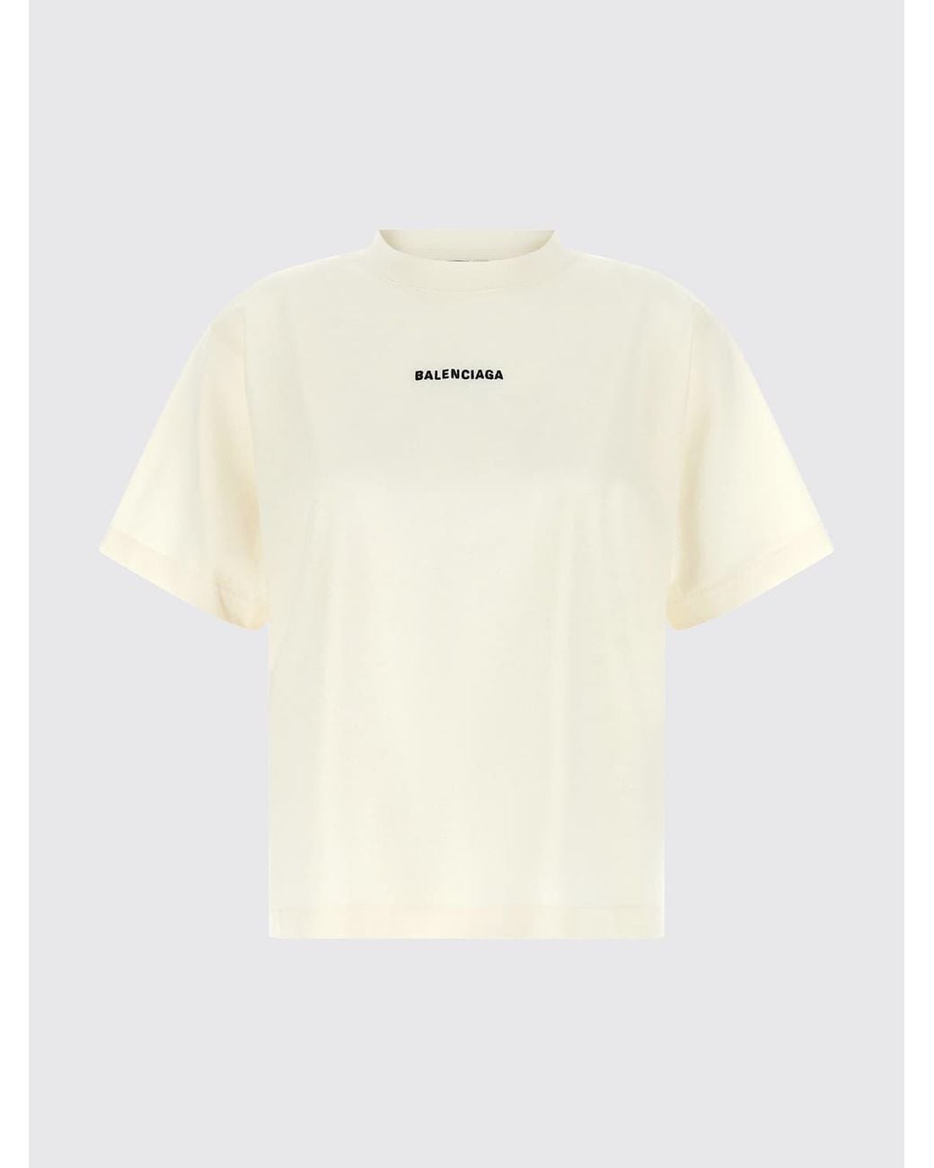 Balenciaga White Cotton T-Shirt With Logo