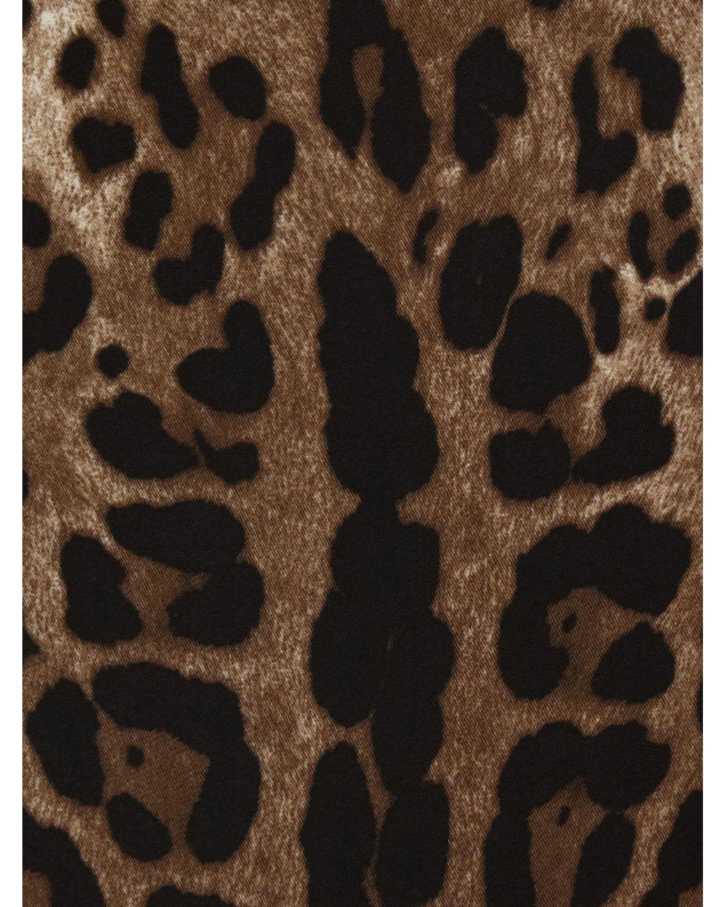 Dolce & Gabbana Brown Dolce &Amp Gabbana Animal Print Viscose Sheath Midi Dress With Square Neckline