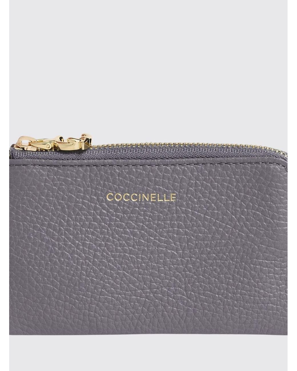 Coccinelle Gray C-Me Small Grained Leather Zipped Purse With Metal Ring