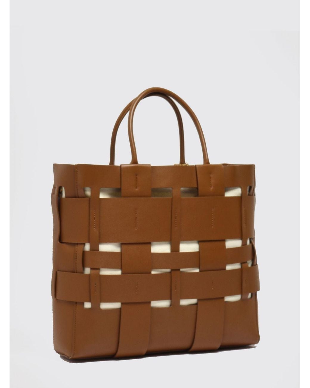 Twinset Brown Woven Synthetic Bag