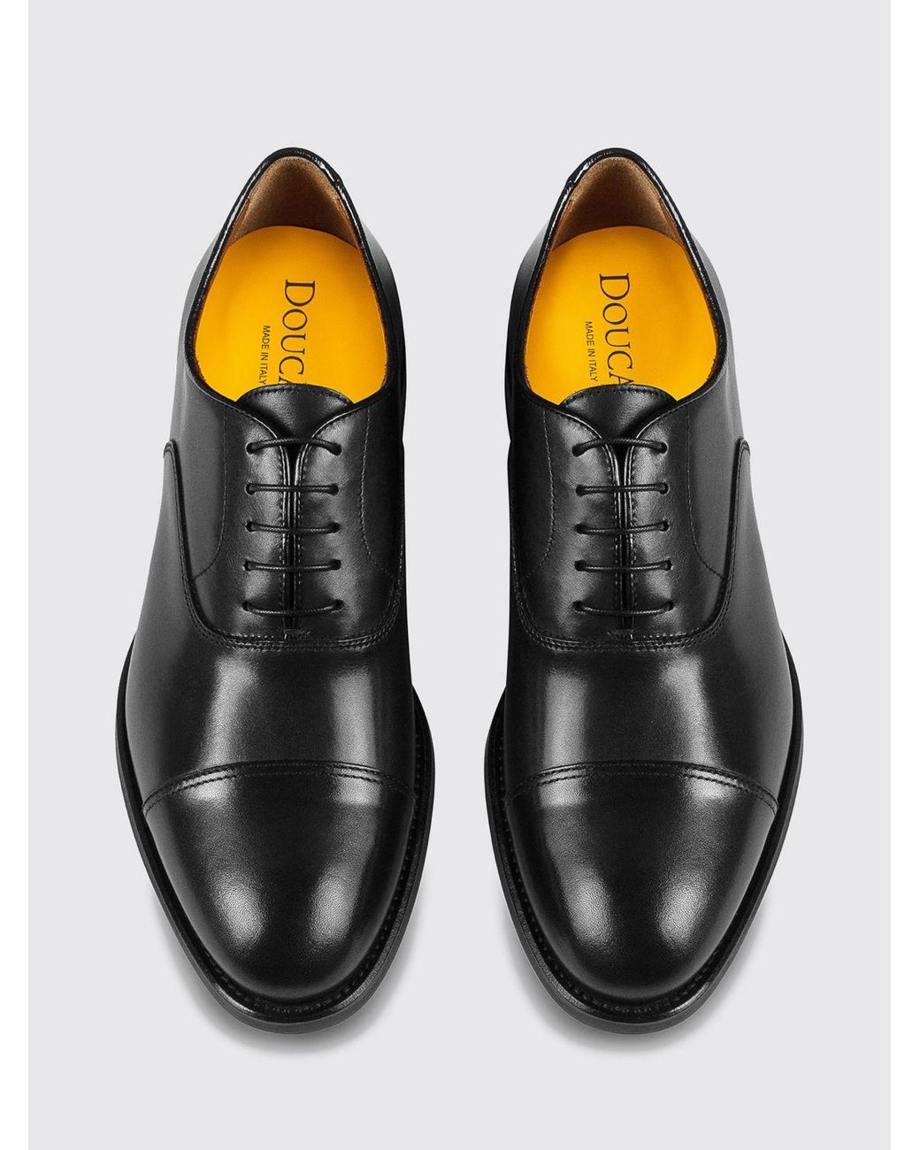 Doucal's White Smooth Calfskin Oxford Shoes With Leather And Rubber Sole for men