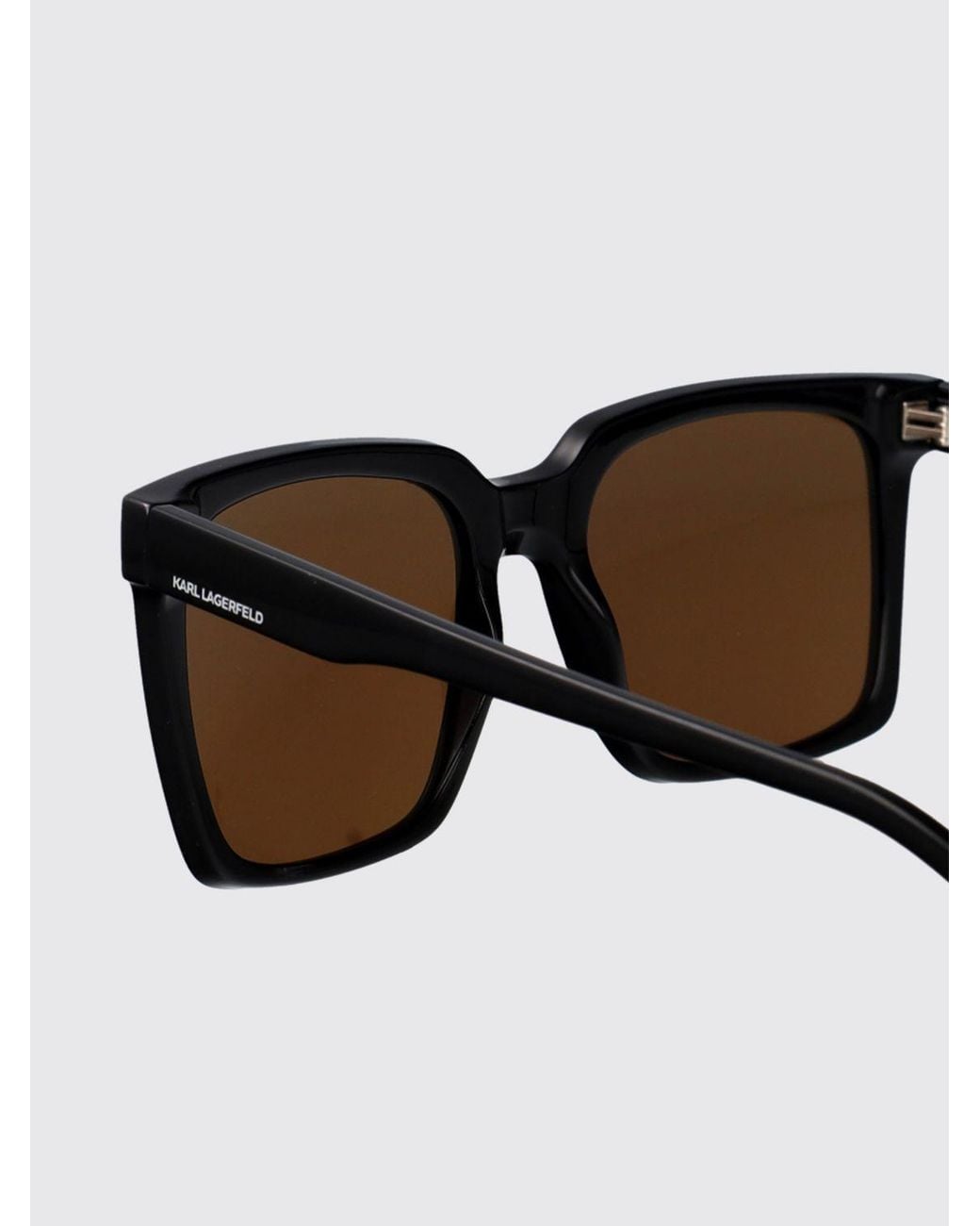 Karl Lagerfeld Black Oversized Square Acetate Sunglasses With Contrast Logo for men