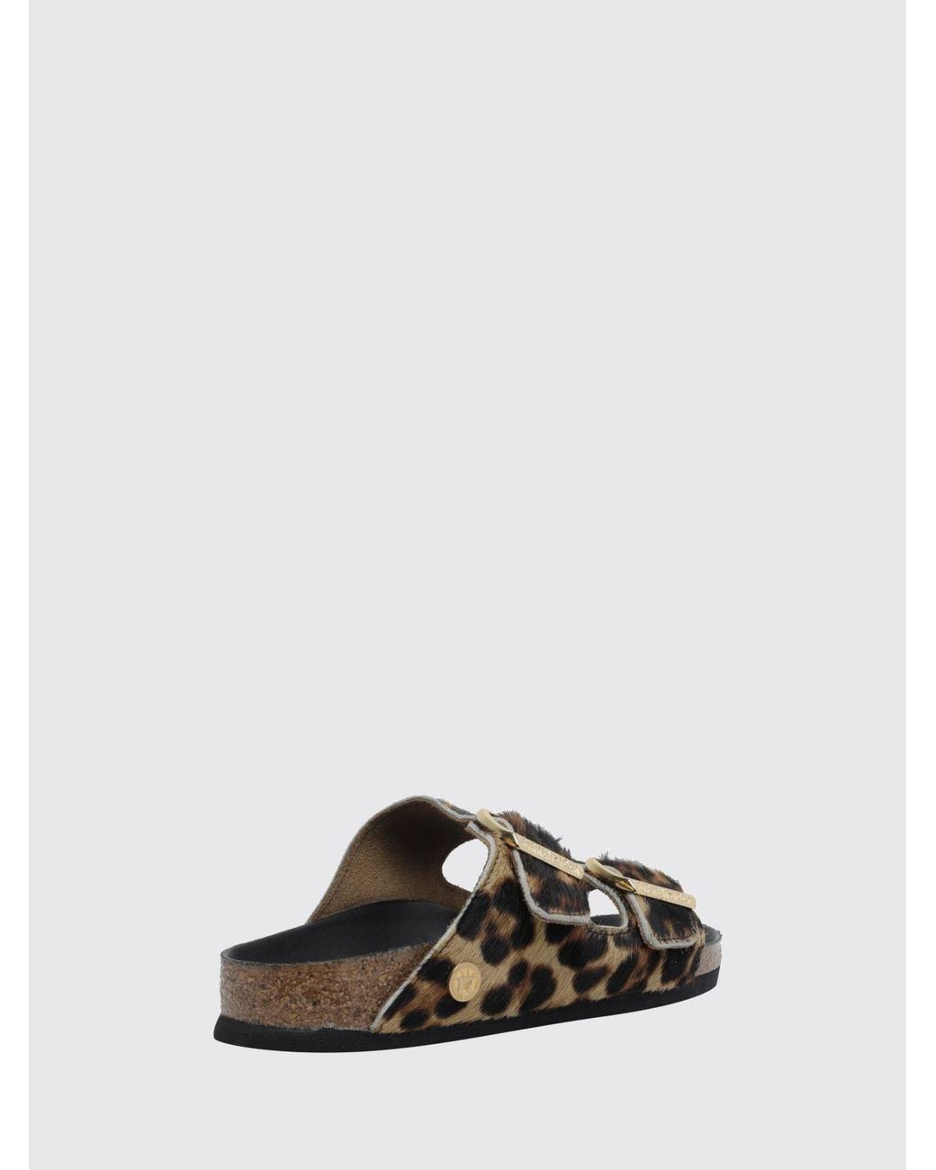 Birkenstock White Arizona Animal Print Pony Hair Flat Sandals