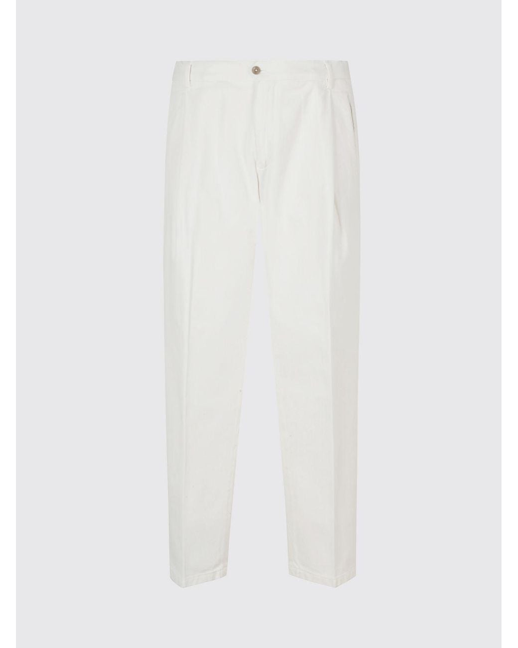 Briglia 1949 White Manhattan Straight-Leg Cotton Chino Trousers for men
