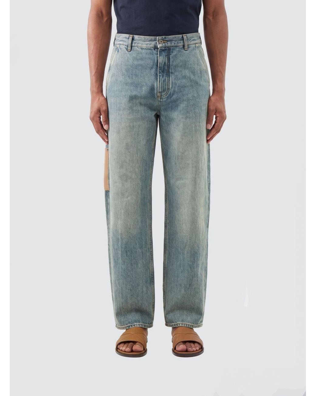 Loewe Blue Mid-Rise Straight Fit Jeans for men