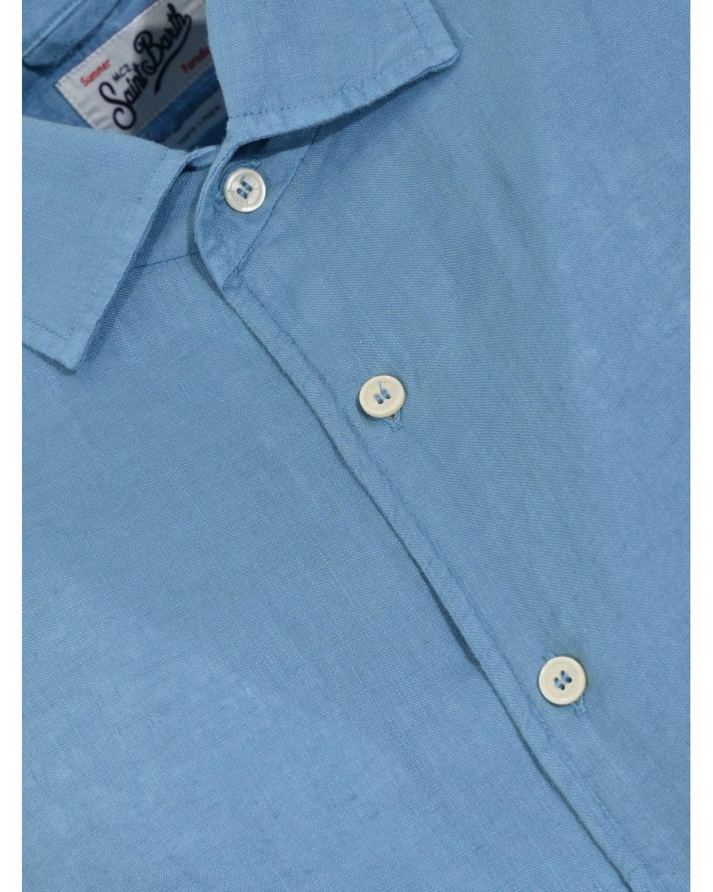 Mc2 Saint Barth Blue Linen Shirt for men