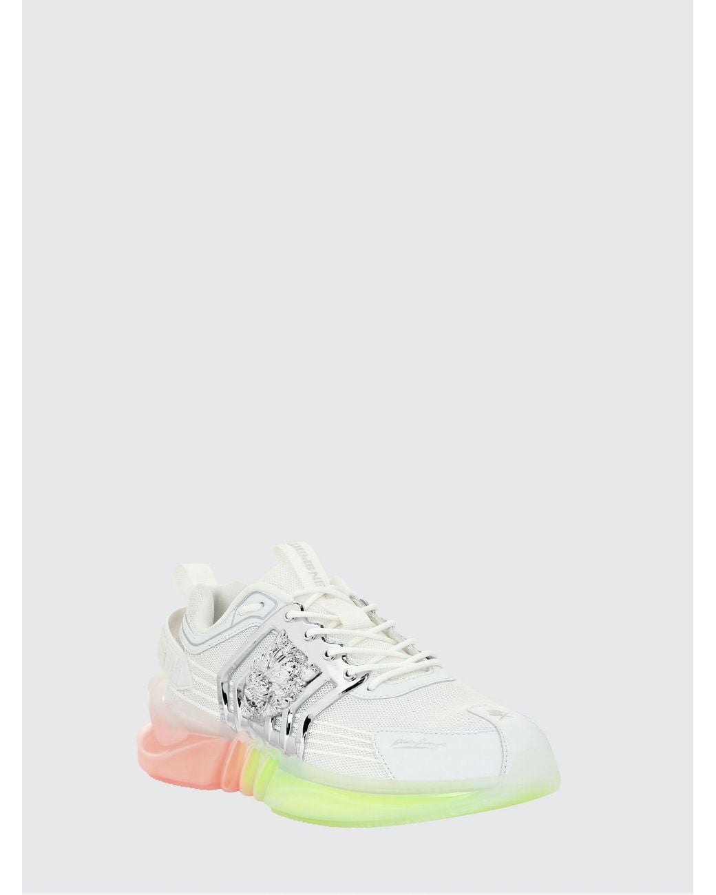 Philipp Plein White Runner Tiger Low-Top Mesh Sneakers With Chunky Sole for men