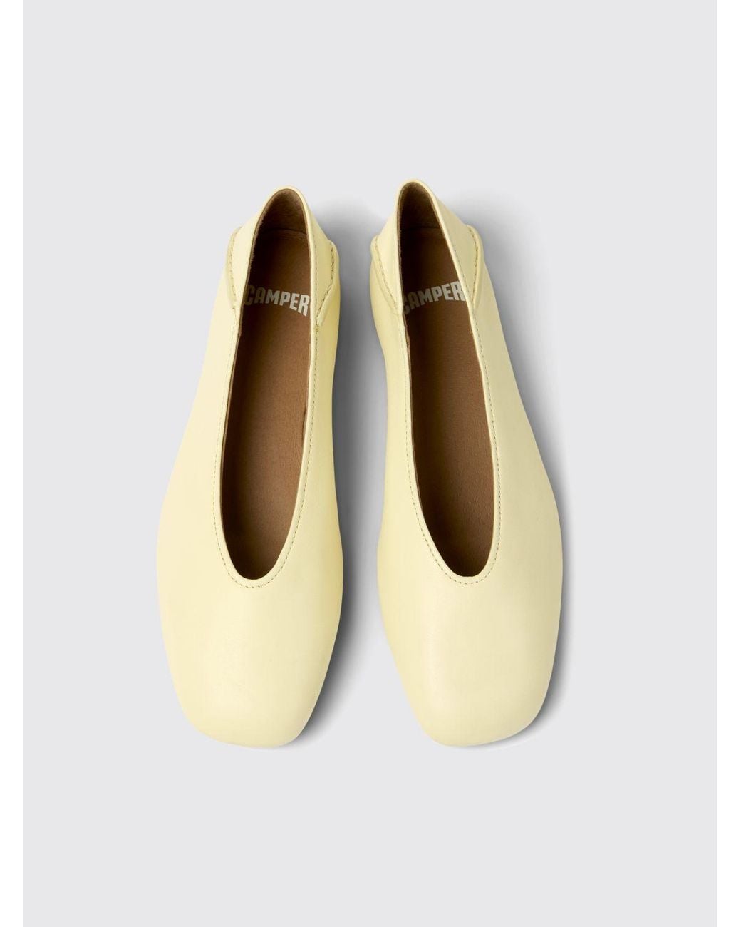 Camper Natural Casi Myra Leather Ballerina Shoes