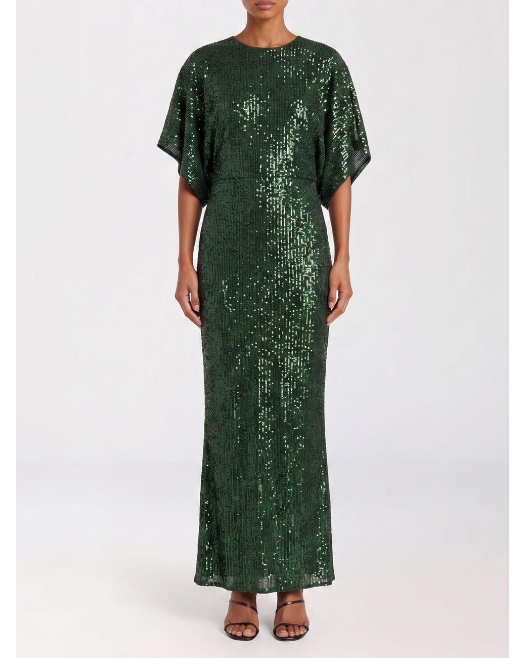 Norma Kamali Green Long Sequin Dress
