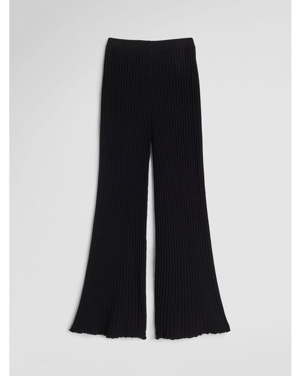 MACCAPANI Black Bouncy Cotton Palazzo Trousers