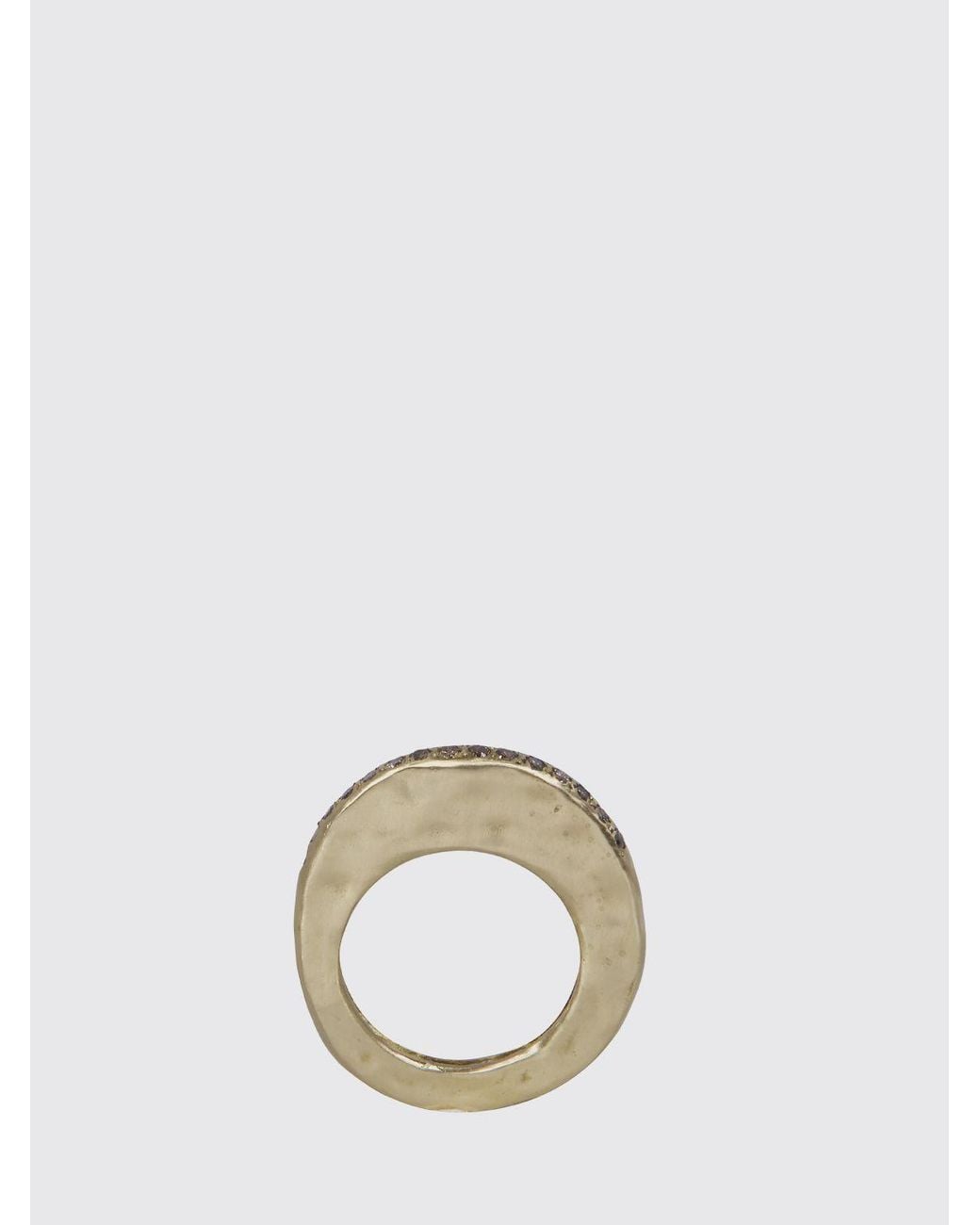 Rosa Maria Metallic Chromed Ring With Set Stones