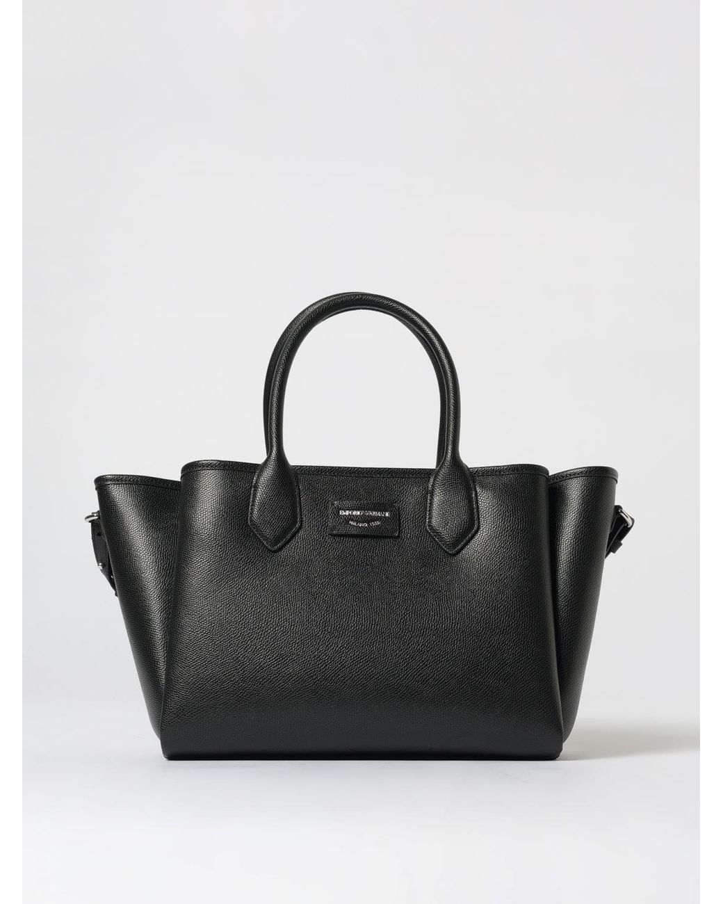 Emporio Armani Black Grained Faux Leather Bag