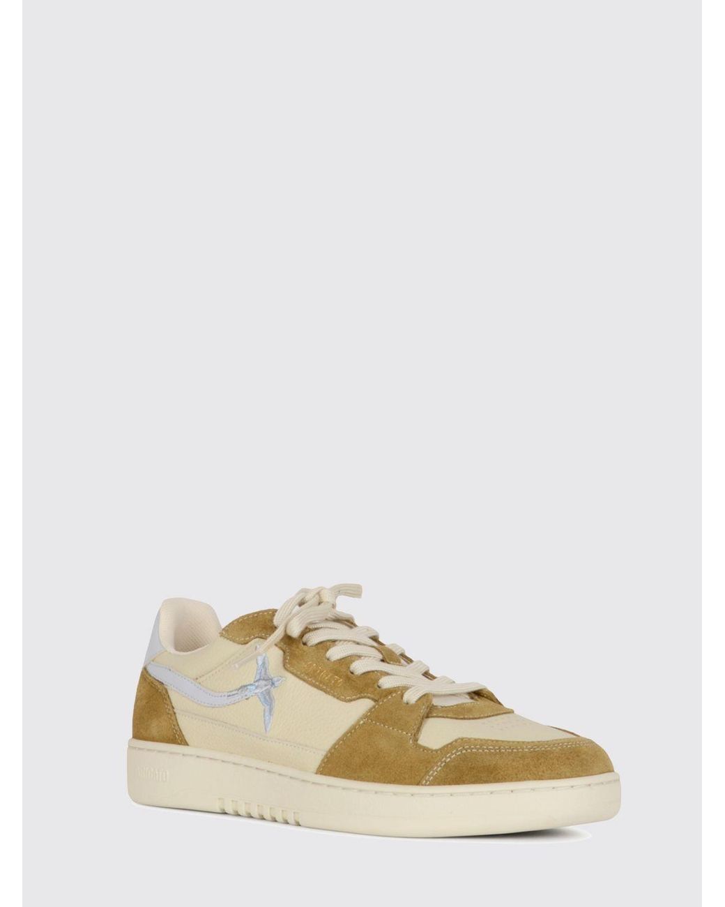 Axel Arigato Natural Bee Bird Low Top Leather And Suede Sneakers With Side Embroidery for men