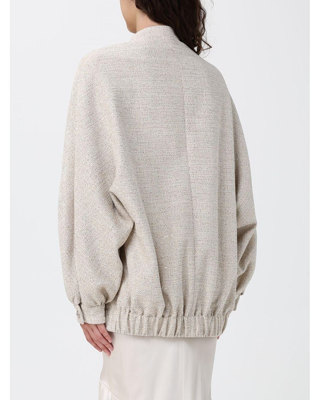 Alessandra Rich White Cotton Blend Bomber Jacket