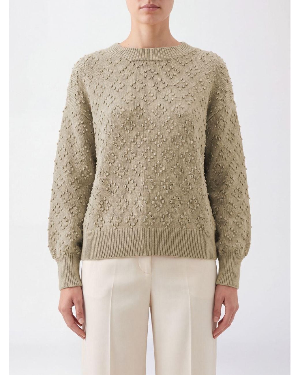 Agnona Natural Dropped-Shoulder Crewneck Jumper