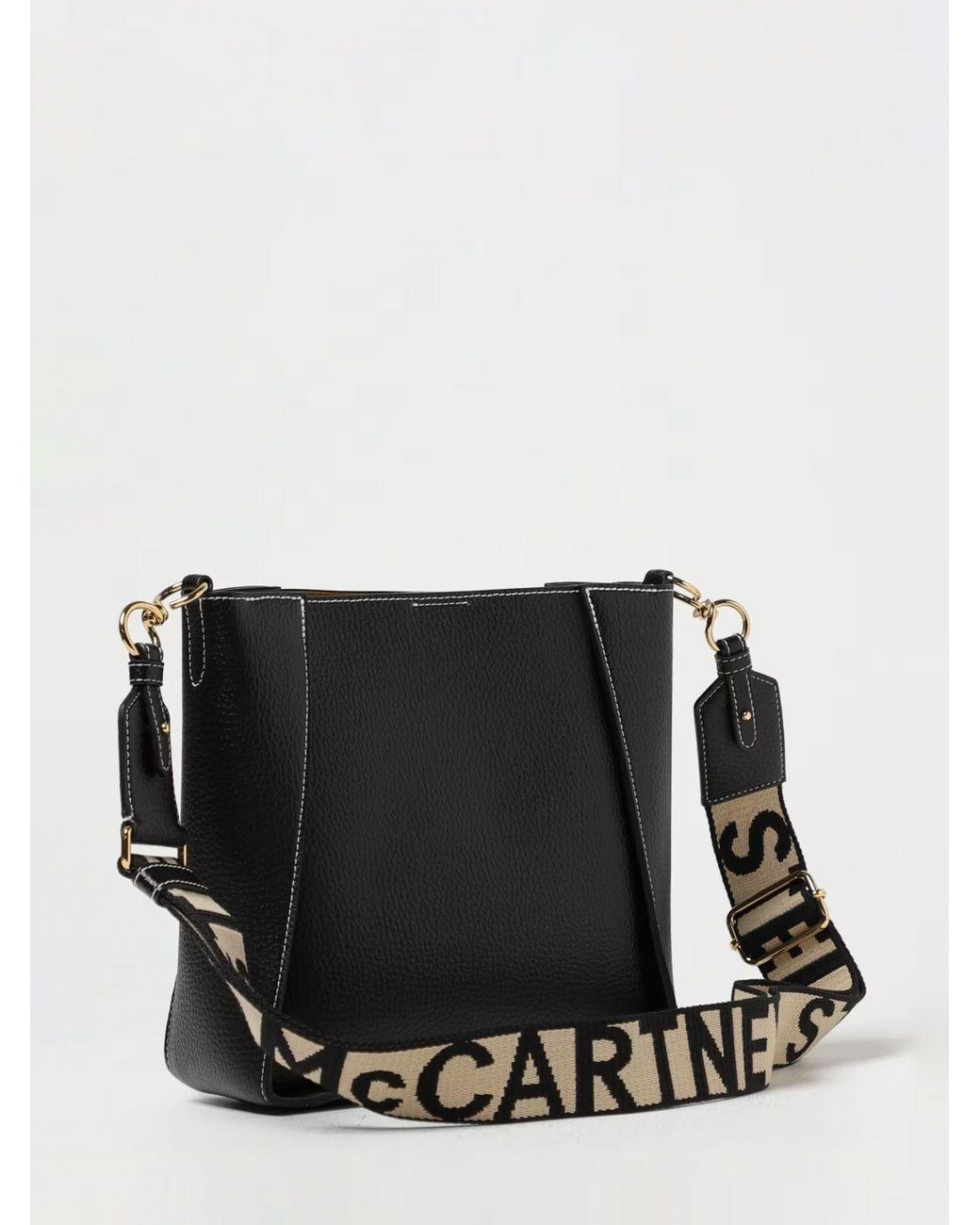 Stella McCartney Black Grained Faux Leather Bag
