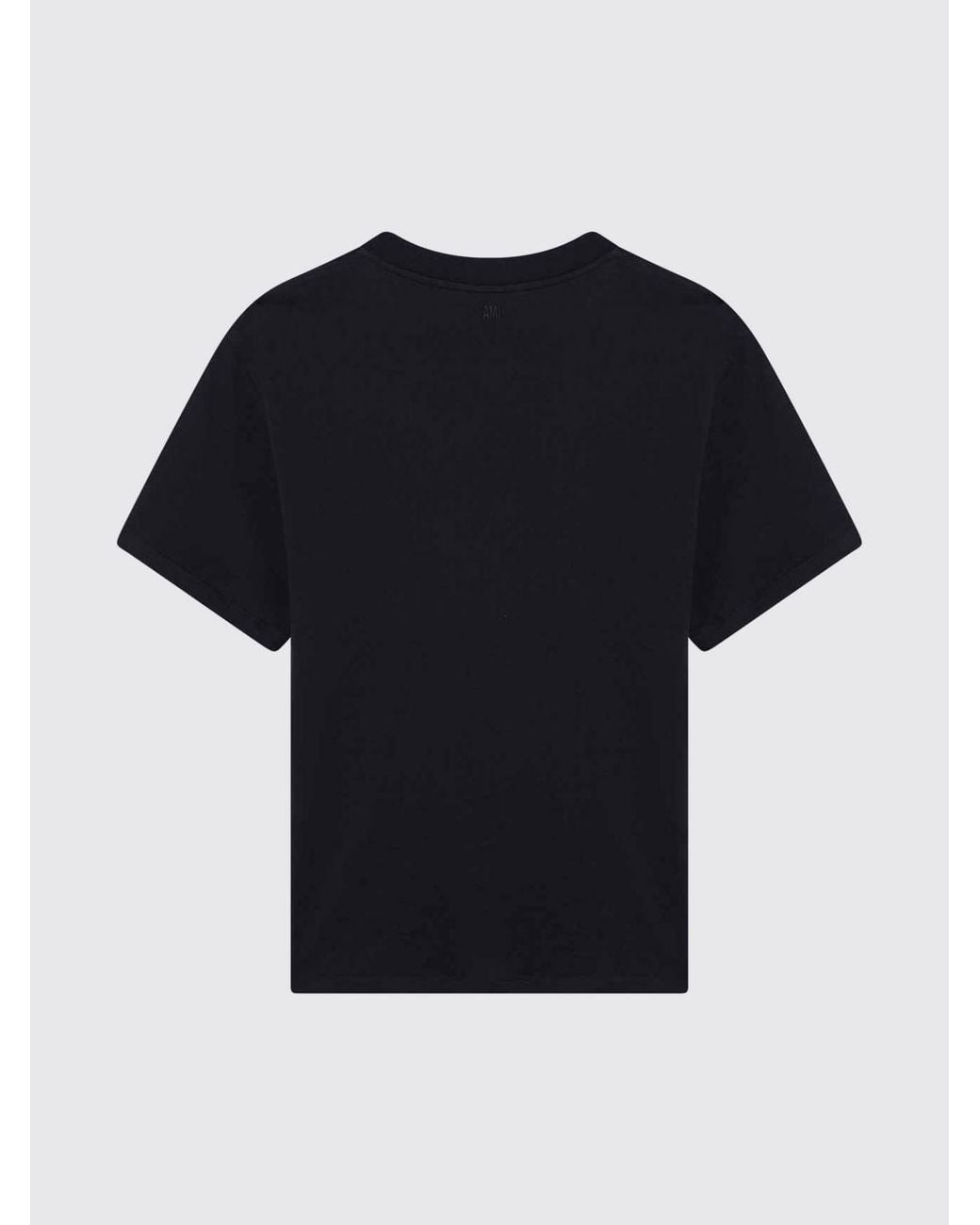 AMI Blue Long-Sleeved Organic Cotton T-Shirt With Embroidered Logo for men