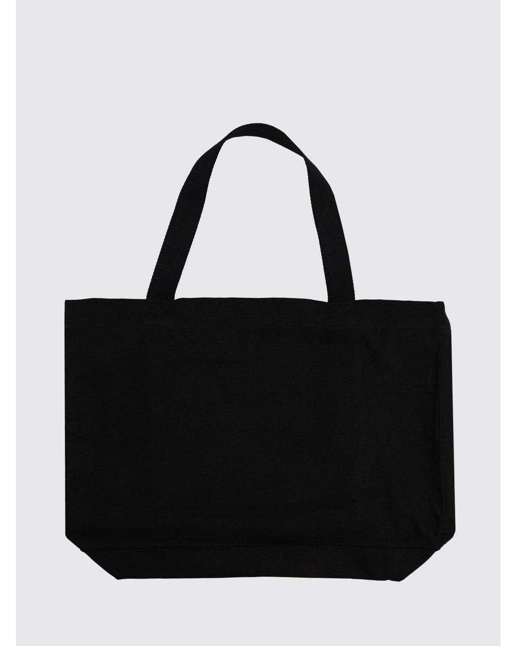 Maison Kitsuné Black Maison KitsunÉ Large Cotton Canvas Tote Bag With Contrast Logo