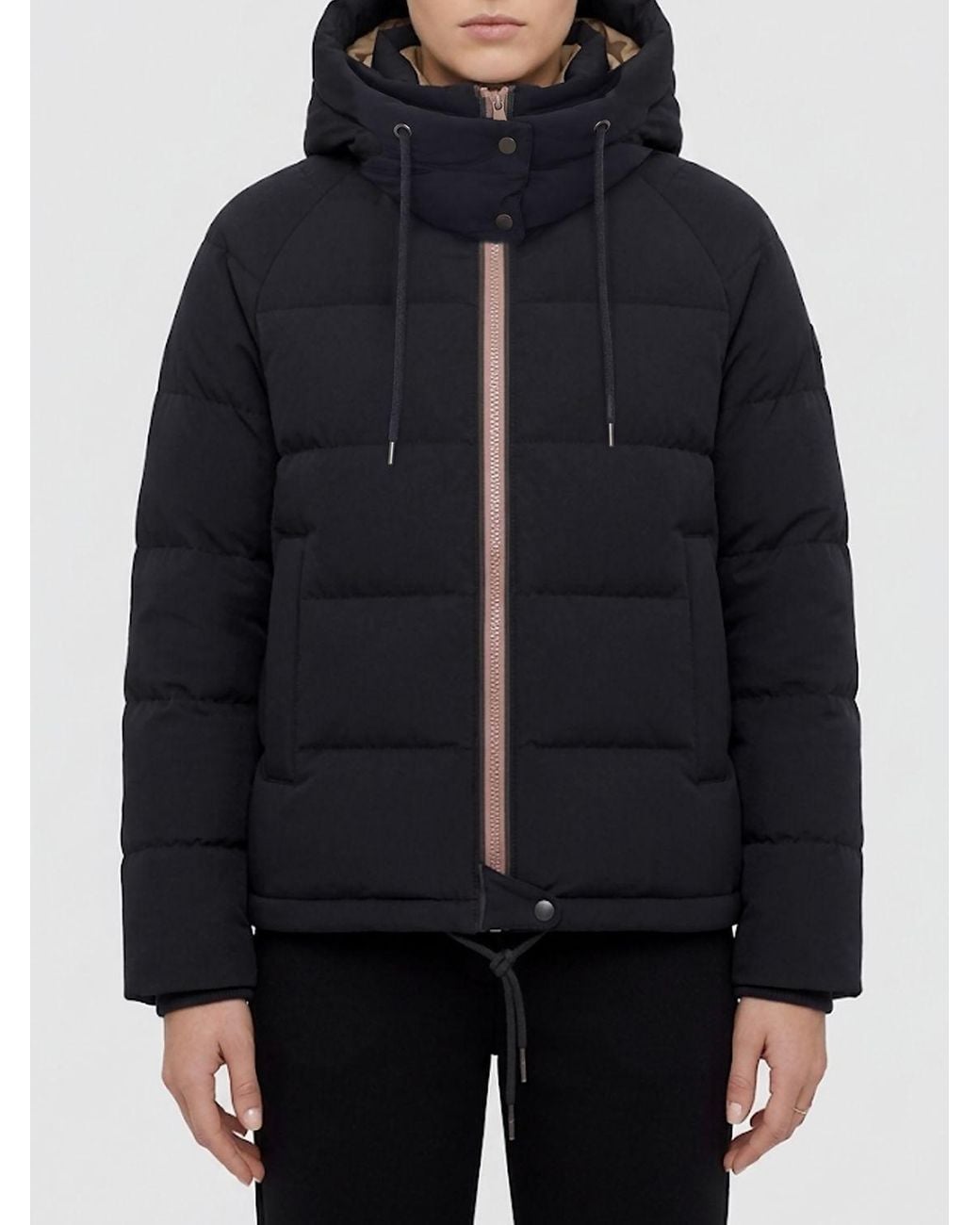 Brunello Cucinelli Black Short Quilted Nylon Puffer Jacket With Hood And Zip
