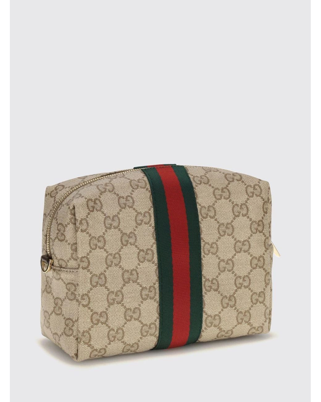 Gucci Natural Gg Monogram Jacquard Mini Shoulder Bag With Bicolor Stripes