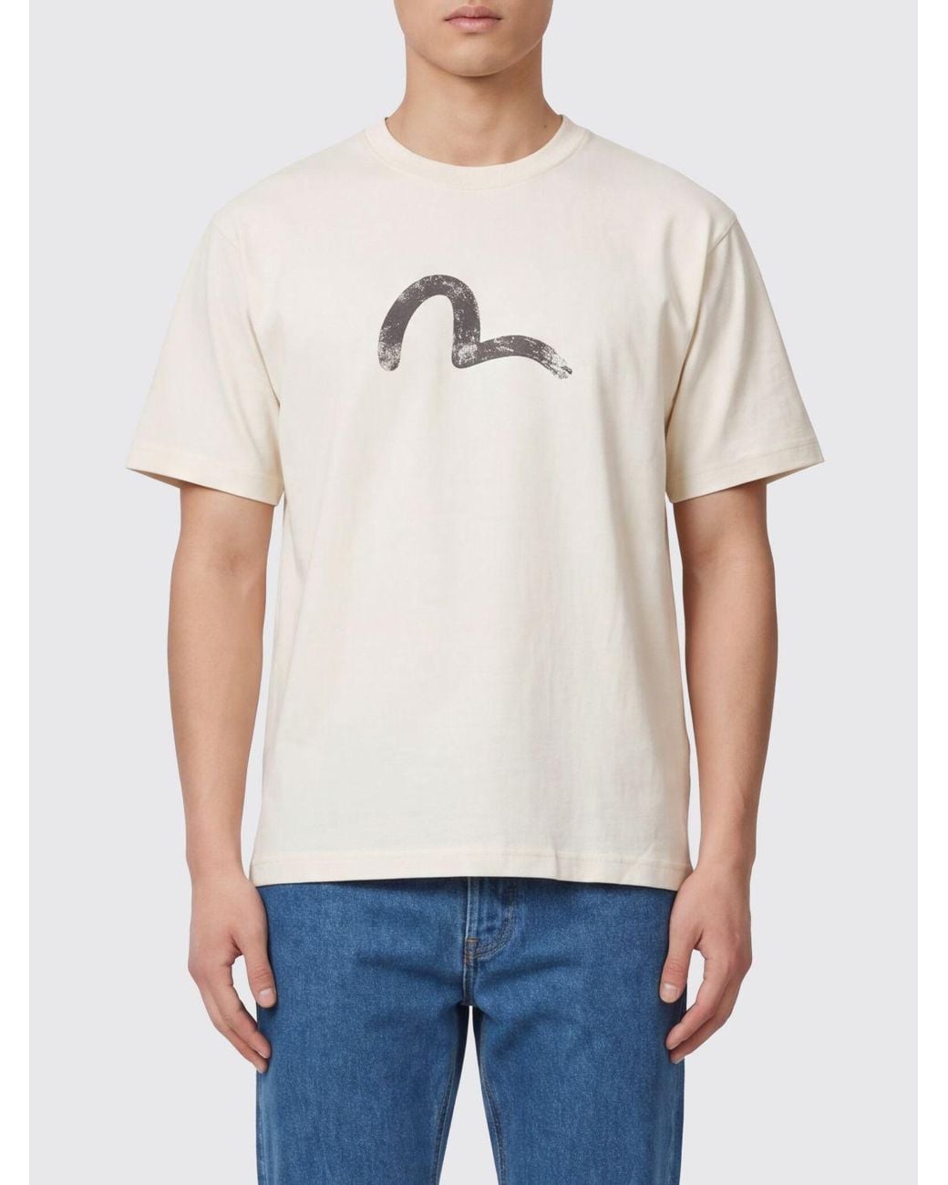 Evisu Multicolor Cotton Crewneck T-Shirt With Graphic Print for men