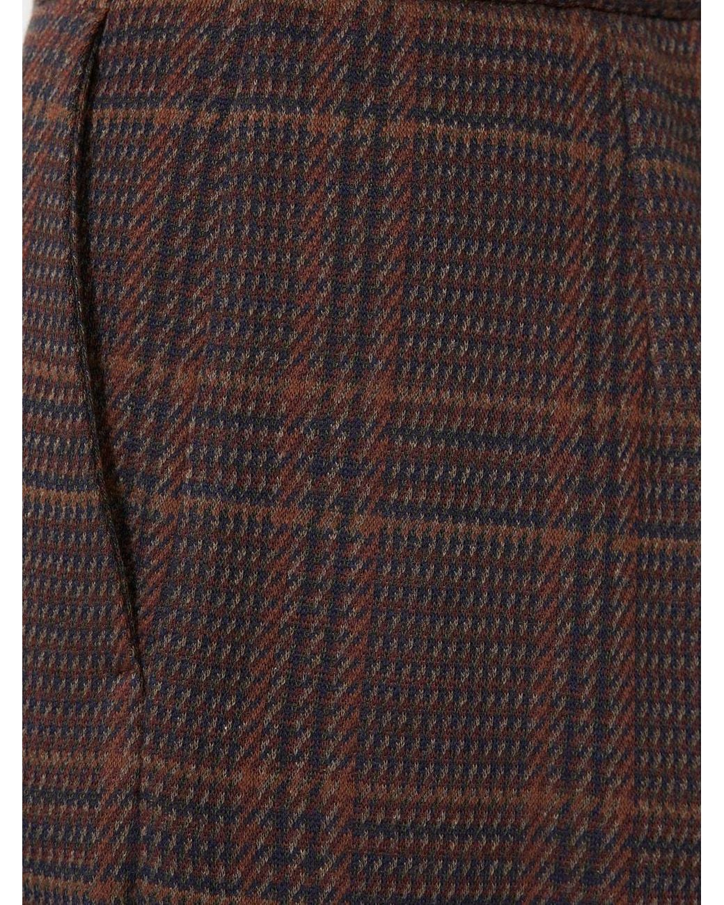 Max Mara Brown High-Waisted Prince Of Wales Palazzo Trousers