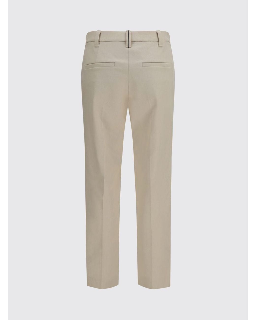 Brunello Cucinelli Natural Mid-Rise Stretch-Cotton Skinny Trousers