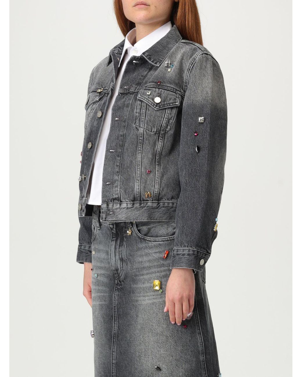 Marc Jacobs Gray Embellished Denim Jacket
