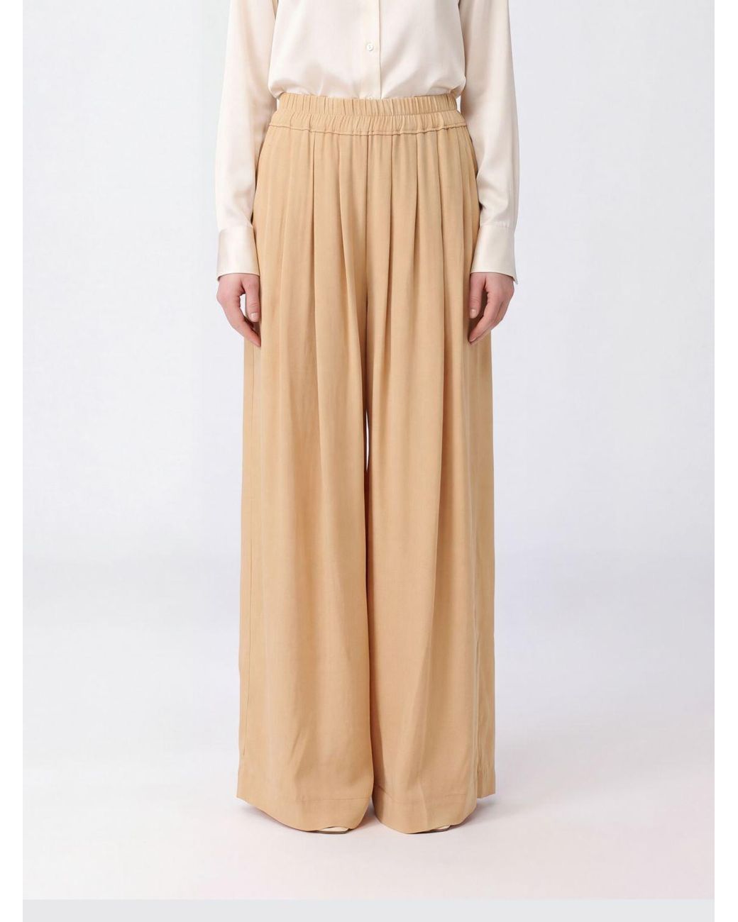 Isabel Marant Natural Nolia High-Waisted Wide-Leg Viscose Trousers