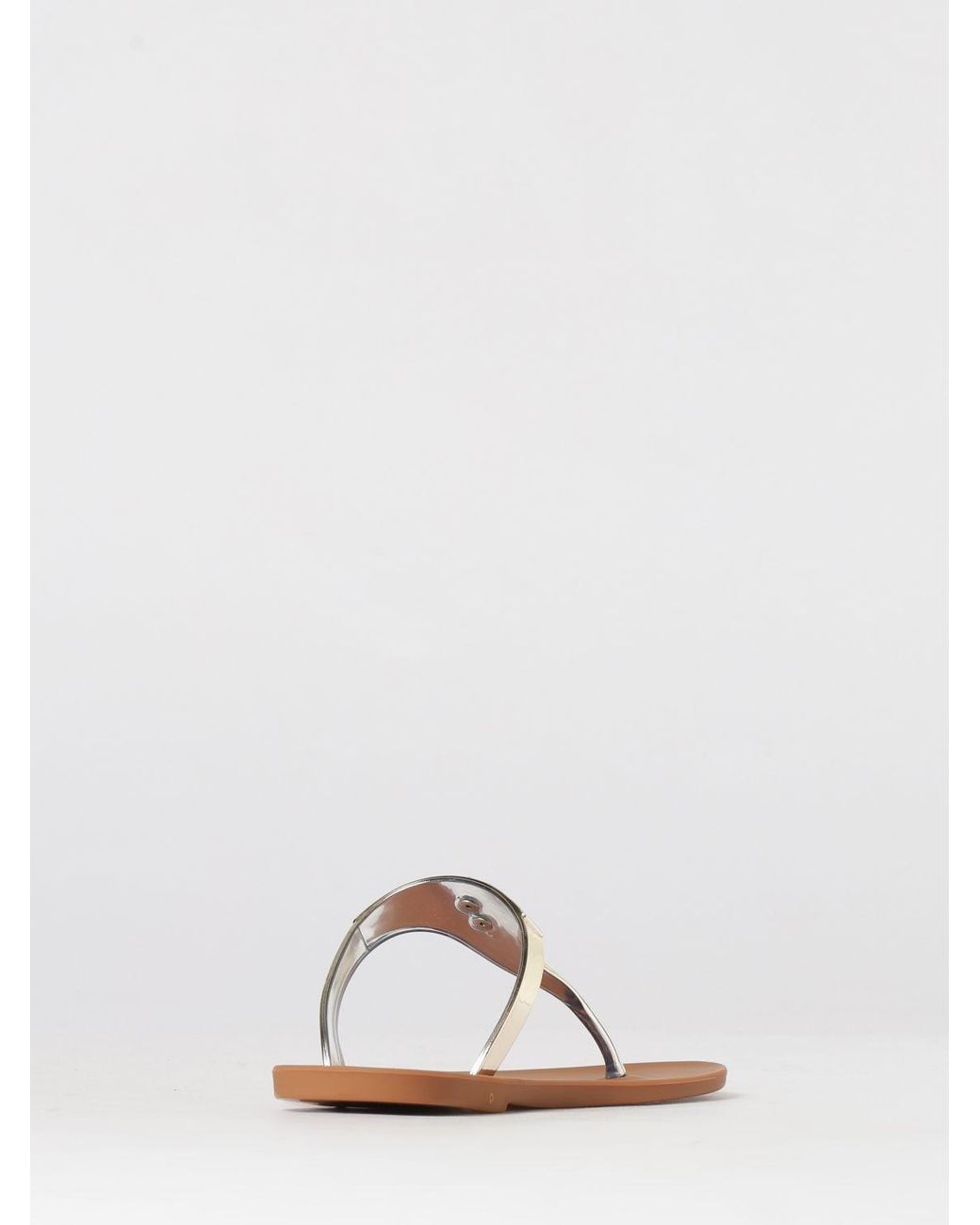 Kurt Geiger White Maddison Laminated Rubber Sandal