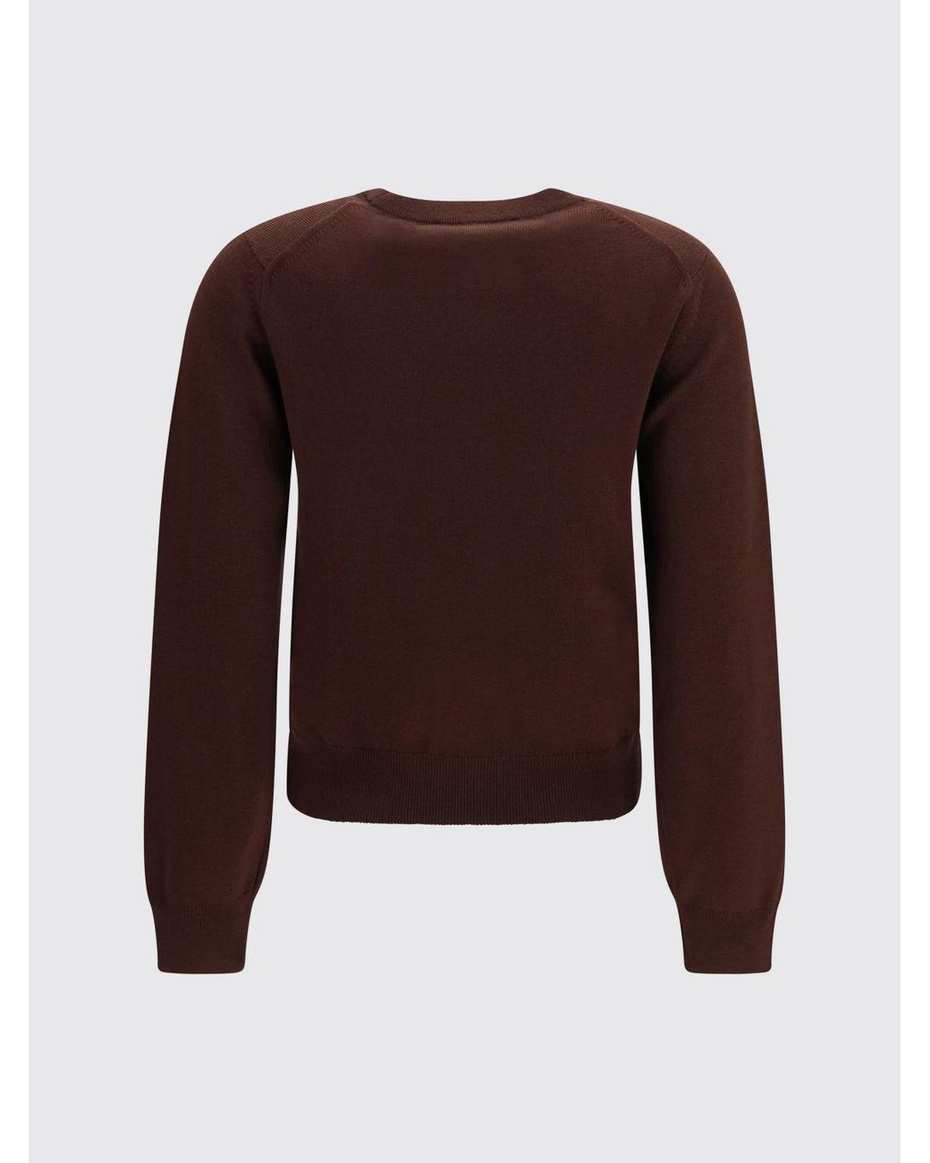 Maison Kitsuné Red Maison KitsunÉ Crewneck Wool Jumper With Ribbed Trims And Applied Logo