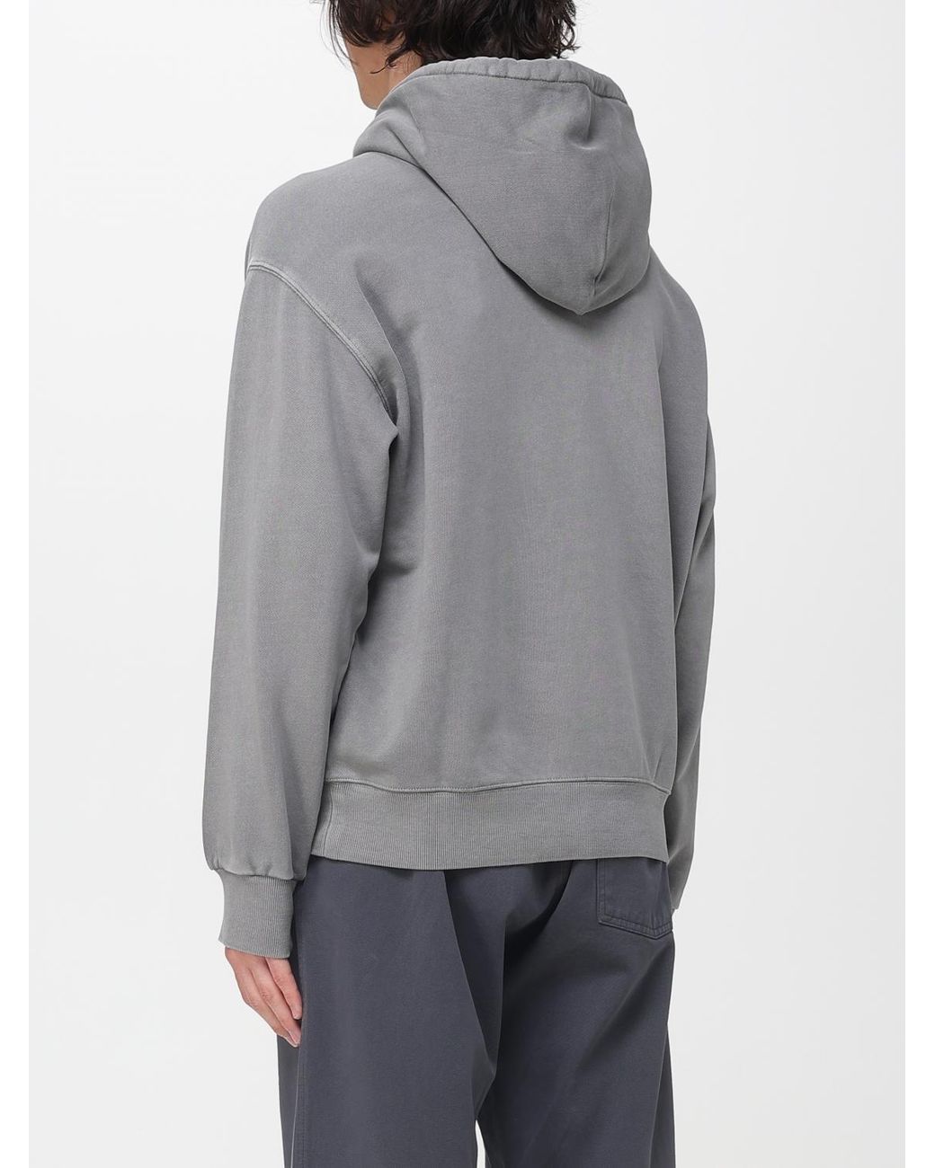 Carhartt Gray Cotton Logo Hoodie for men
